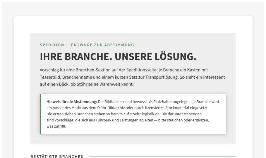 Screenshot Branchen-Referenz