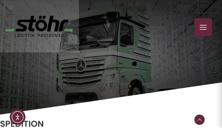 Screenshot bestehende Spedition-Seite